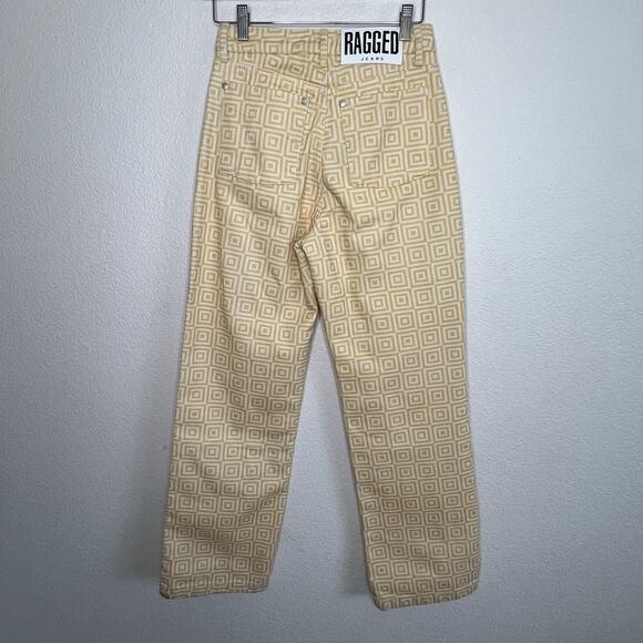 Ragged Priest Jeans Womens 26 Straight Leg Solar Geometric Abstract Festival S15 - Picture 9 of 11